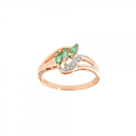 Zlatý prsteň so smaragdmi a diamantmi