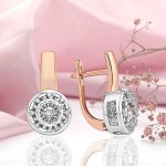 Pendientes de oro Dancing Diamond 585 oro ruso