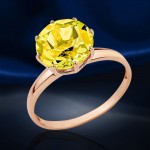 Zlatni prsten sa citrinom. Crveno zlato