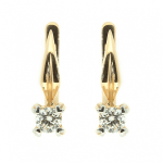 Gold earrings with diamonds