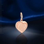 Pendant heart. Red gold