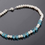 Perlový a krištáľový náhrdelník