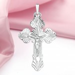 Silver cross pendant with crucifix