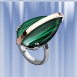 Bague avec Avantuerin. Argent Or
