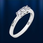 Gold ring with diamonds. White gold