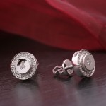 Earrings with diamonds. White gold