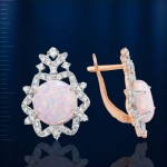 Earrings with opal & fianites