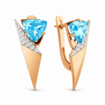 Brincos de ouro topázio zircônia