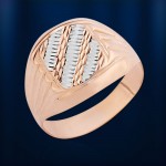 Pánsky prsteň vyrobený z červeného/bieleho zlata
