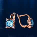 Rose gold earrings with topaz.