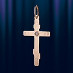 Крест-подвеска с бриллиантом, золото