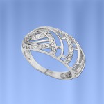 Silver ring Fianites