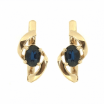 Gold earrings with sapphires