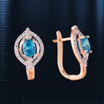 Earrings with topaz red gold 585