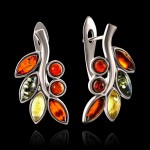 Silver earrings “Amber Autumn”