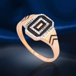 Pánský prsten vyrobený z ruského zlata. Dvoubarevná