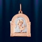 Pendant icon, Russian gold jewelry bicolor