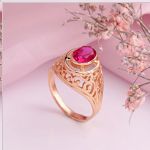 Bague en or avec corindon Rubin or russe 585