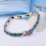 Silver bracelet with marcasite and turquoise
