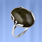 Gyűrű nefrit ezüsttel