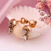Boucles d'oreilles clous en or rose avec zircone