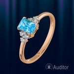 Prsten od ruskog zlata i plavog topaza
