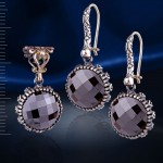 Silver set with spinel