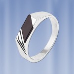 Pánský prsten s obsidiánovým stříbrem