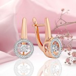 Boucles d'oreilles Dancing Diamond en or russe 585