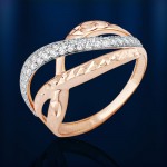 Russian gold ring 585°, bicolor