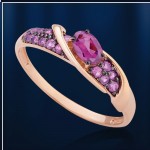 Rhodolite Russian gold jewelry