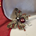 Broche bijouterie "Papillon". Zircone et Opale
