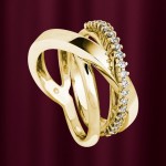 Gianni Lazzaro Mercury sárga arany gyűrű gyémánttal