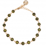Bracelet en argent plaqué or avec ambre vert