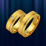 snubní prsten. Prsten ze žlutého zlata 585