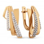 Øreringe rødguld 585 zirconia