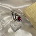 Sølvring "Rafilya". Ruby & Marcasite
