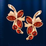 Серьги с янтарем. Русское золото