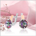 Topaz Mystic & Gold ile gümüş küpe