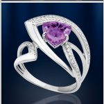 Серебряное кольцо с алекситом. Фианиты