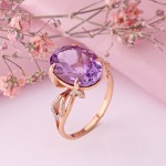 Rothgoldring 585 Amethyst Zirconia