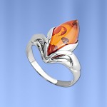 Prsten s jantarovým stříbrem