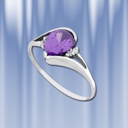 Silver ring with amethyst "fruit"