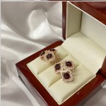 Orecchini in argento placcato oro con rodolite e zirconi