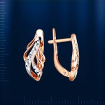 Earrings Russian red gold. Bicolor