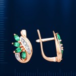Ruské zlaté Berlínske náušnice Emerald