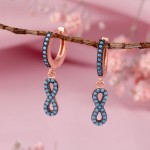 Gold-plated earrings "Infinity". Turquoise
