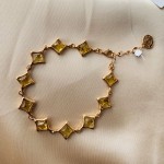 Gold-plated silver bracelet "Sunny". Amber