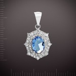 Pendant with fianites. Silver