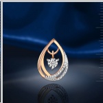 Dancing Diamond - red gold pendant